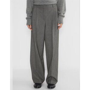 Aritzia Babaton Wide Leg Pleated Pants Sz 4 Grey